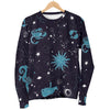 Zodiac Constellation Pattern Print Women's Sweatshirt-grizzshop