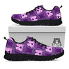 Zodiac Gemini Purple Print Pattern Black Sneaker-grizzshop