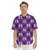 Zodiac Gemini Purple Print Pattern Men's Short Sleeve Shirts-grizzshop