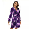 Zodiac Gemini Purple Print Pattern Women's Robe-grizzshop