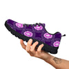 Zodiac Leo Purple Print Pattern Black Sneaker-grizzshop