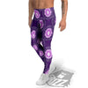 Zodiac Leo Purple Print Pattern Men's Leggings-grizzshop