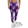 Zodiac Leo Purple Print Pattern Men's Leggings-grizzshop