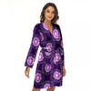 Zodiac Leo Purple Print Pattern Women's Robe-grizzshop