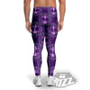 Zodiac Libra Purple Print Pattern Men's Leggings-grizzshop