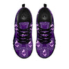 Zodiac Pisces Purple Print Pattern Black Sneaker-grizzshop