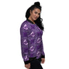 Zodiac Pisces Purple Print Pattern Women's Bomber Jacket-grizzshop