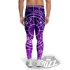 Zodiac Purple And White Signs Print Men's Leggings-grizzshop