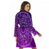 Zodiac Purple And White Signs Print Women's Robe-grizzshop