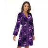 Zodiac Scorpio Purple Print Pattern Women's Robe-grizzshop