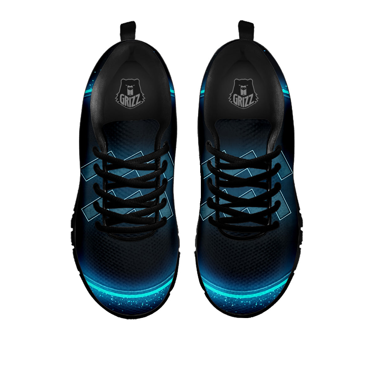Zodiac Sign Blue Aquarius Print Black Sneaker-grizzshop