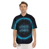 Zodiac Sign Blue Aquarius Print Men's Short Sleeve Shirts-grizzshop