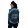 Zodiac Sign Blue Aquarius Print Women's Bomber Jacket-grizzshop