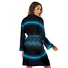 Zodiac Sign Blue Aquarius Print Women's Robe-grizzshop