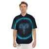 Zodiac Sign Blue Aries Print Men's Short Sleeve Shirts-grizzshop