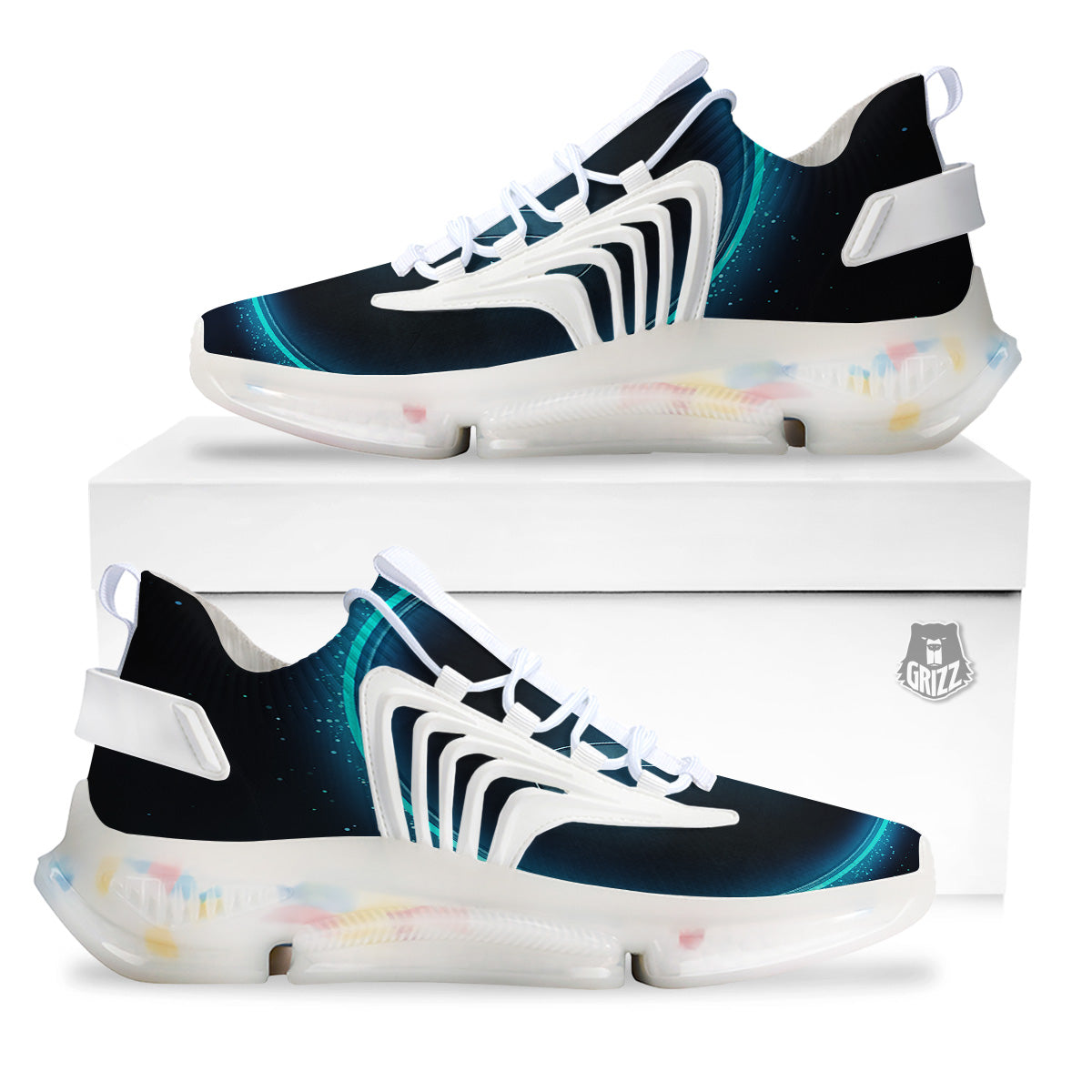Zodiac Sign Blue Aries Print White Gym Shoes-grizzshop