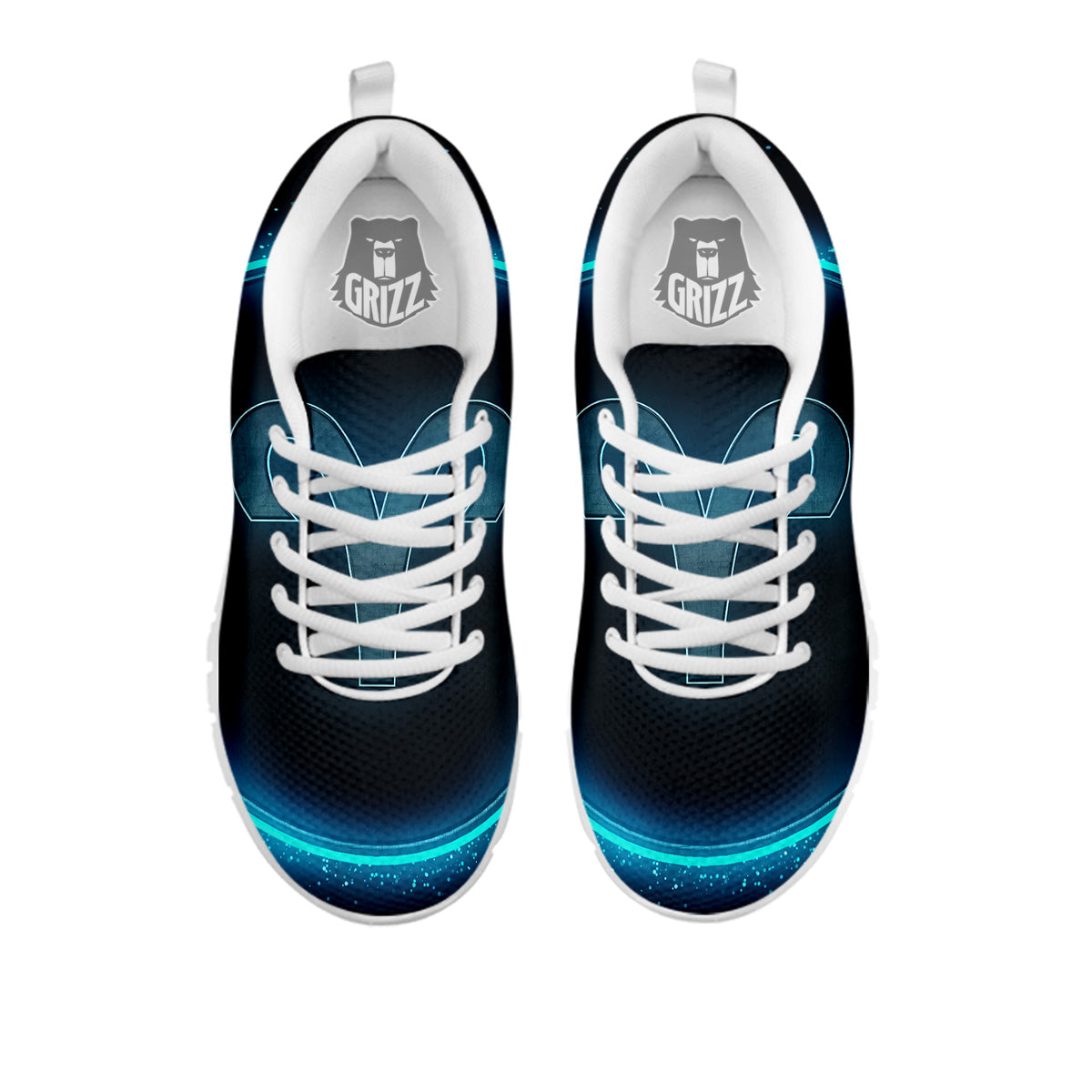 Zodiac Sign Blue Aries Print White Sneaker-grizzshop