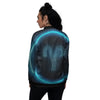 Zodiac Sign Blue Aries Print Women's Bomber Jacket-grizzshop