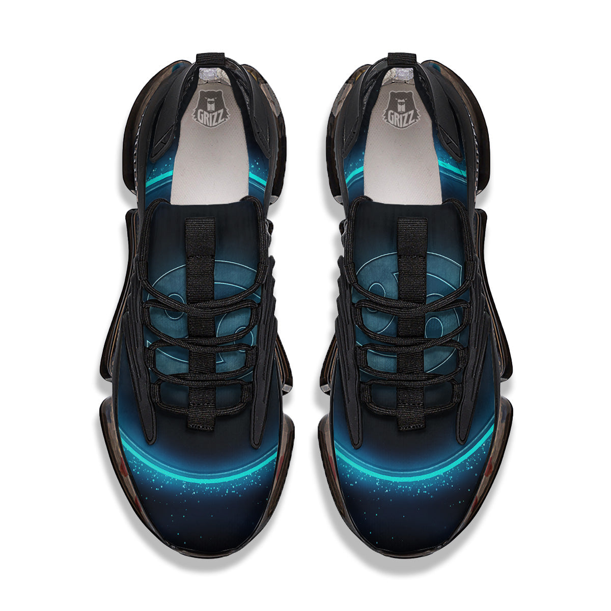 Zodiac Sign Blue Cancer Print Black Gym Shoes-grizzshop