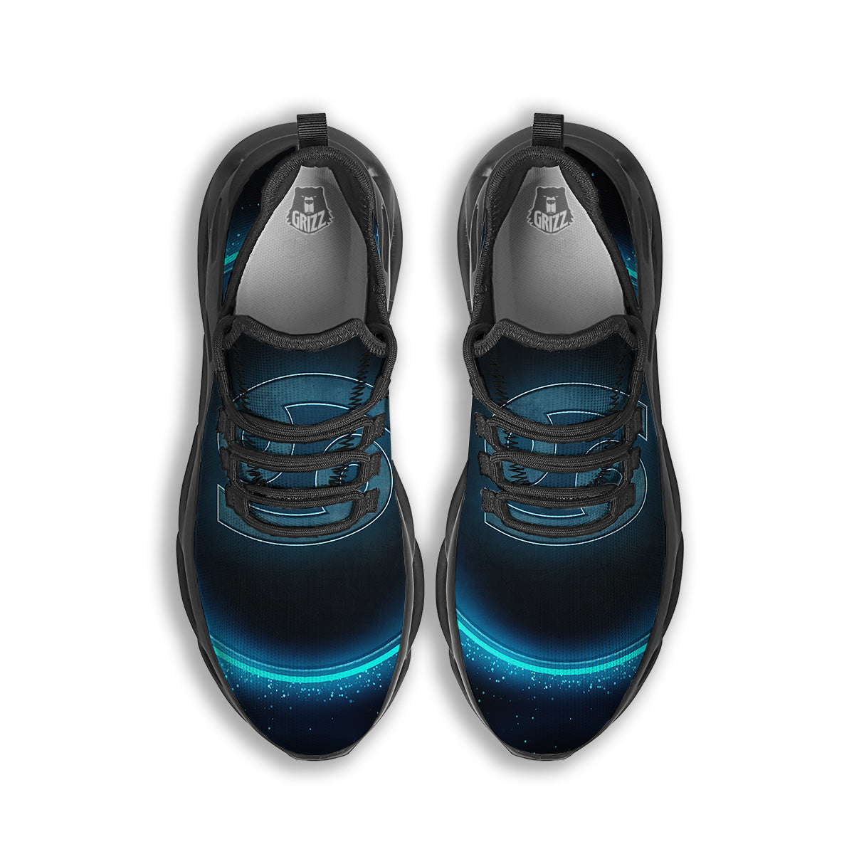Zodiac Sign Blue Cancer Print Black Running Shoes-grizzshop