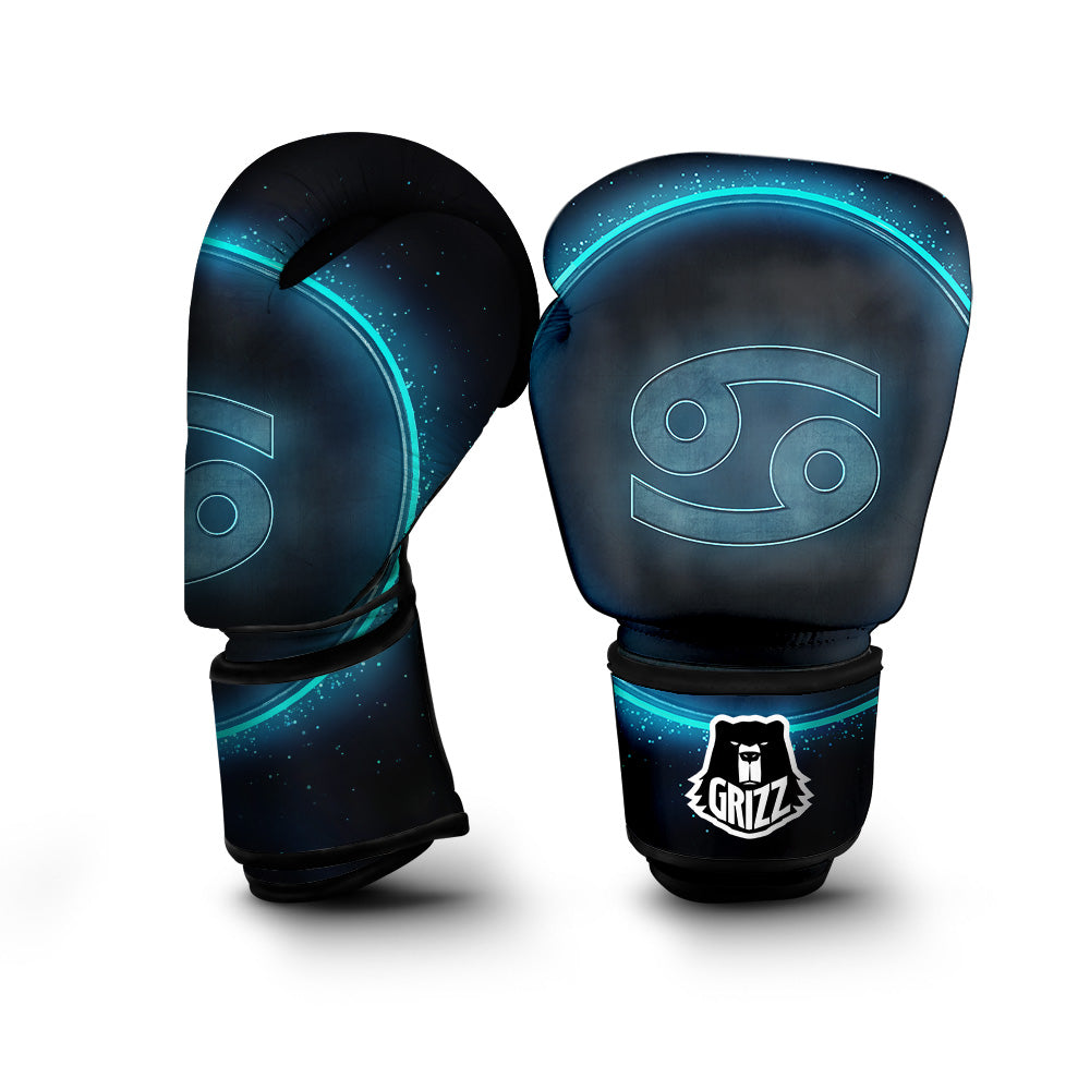 Zodiac Sign Blue Cancer Print Boxing Gloves-grizzshop
