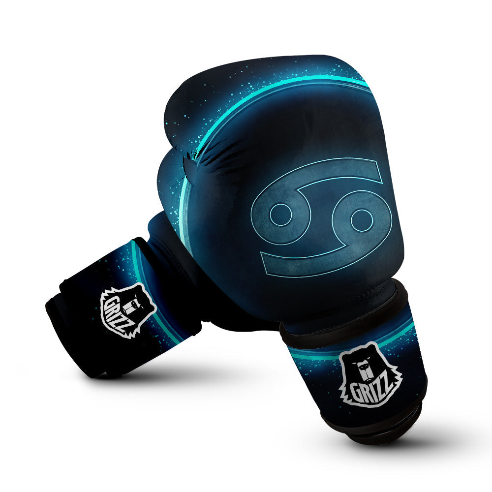 Zodiac Sign Blue Cancer Print Boxing Gloves-grizzshop