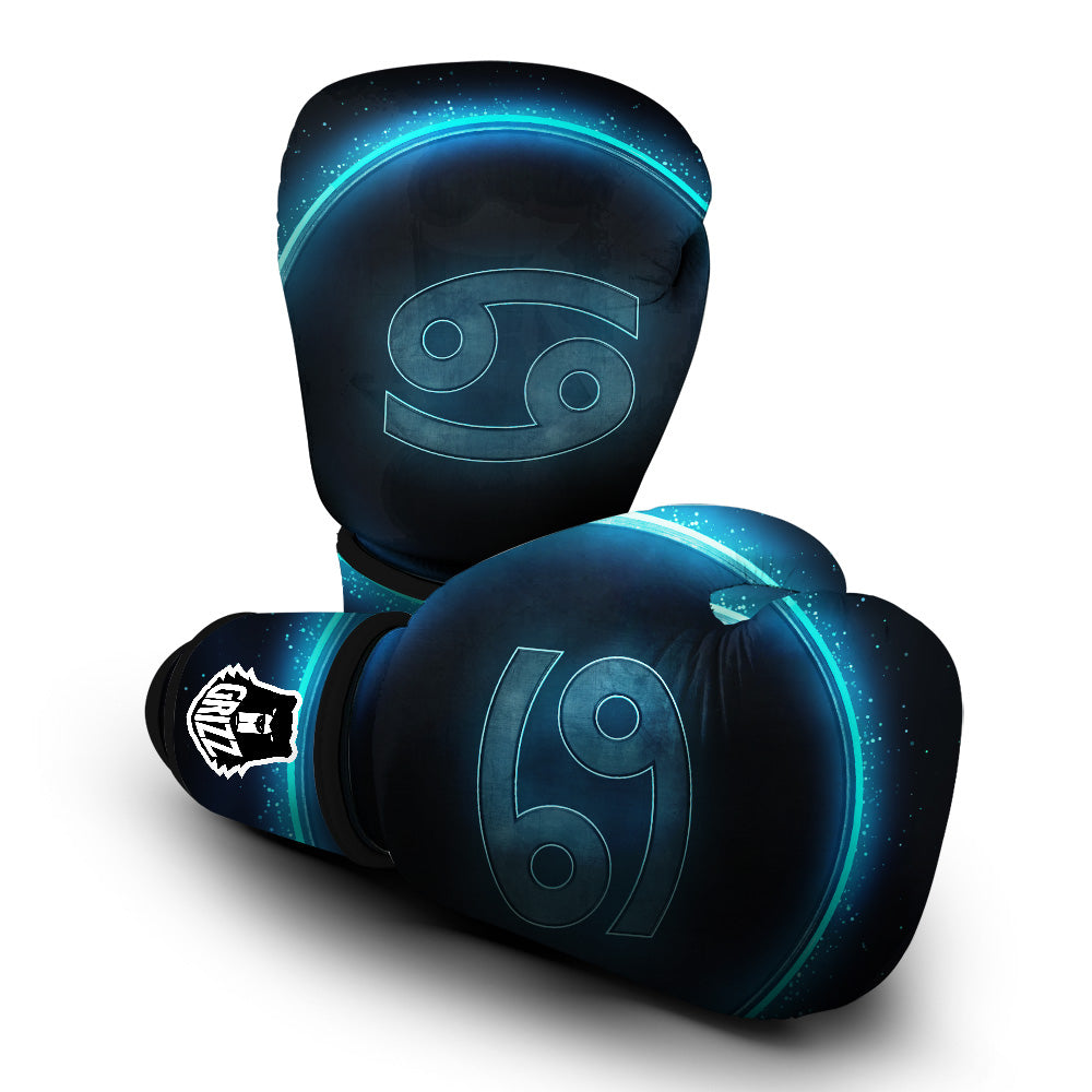 Zodiac Sign Blue Cancer Print Boxing Gloves-grizzshop