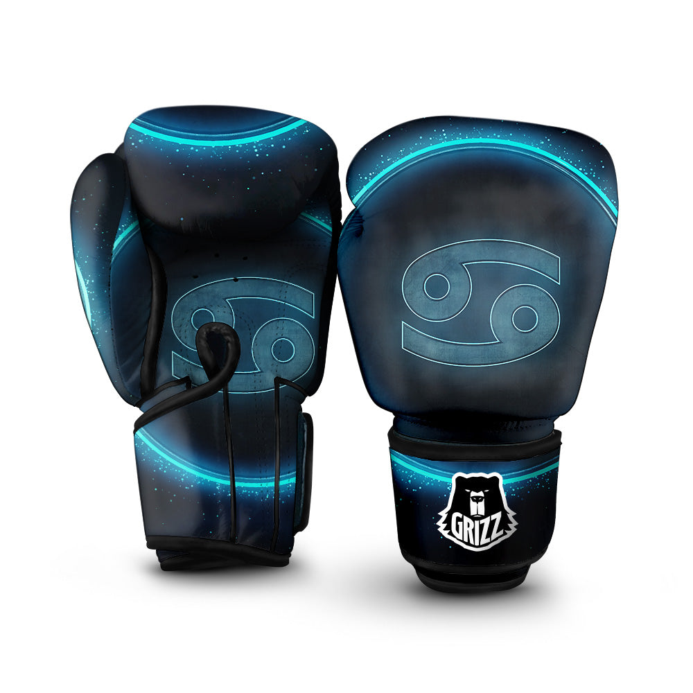 Zodiac Sign Blue Cancer Print Boxing Gloves-grizzshop