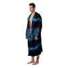 Zodiac Sign Blue Cancer Print Men's Robe-grizzshop