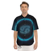 Zodiac Sign Blue Cancer Print Men's Short Sleeve Shirts-grizzshop