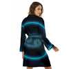 Zodiac Sign Blue Cancer Print Women's Robe-grizzshop