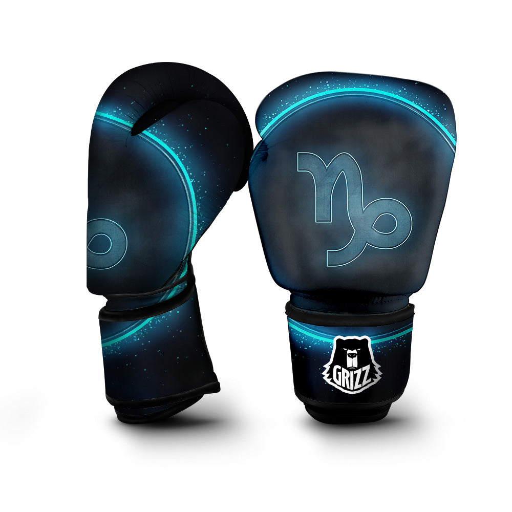 Zodiac Sign Blue Capricorn Print Boxing Gloves-grizzshop