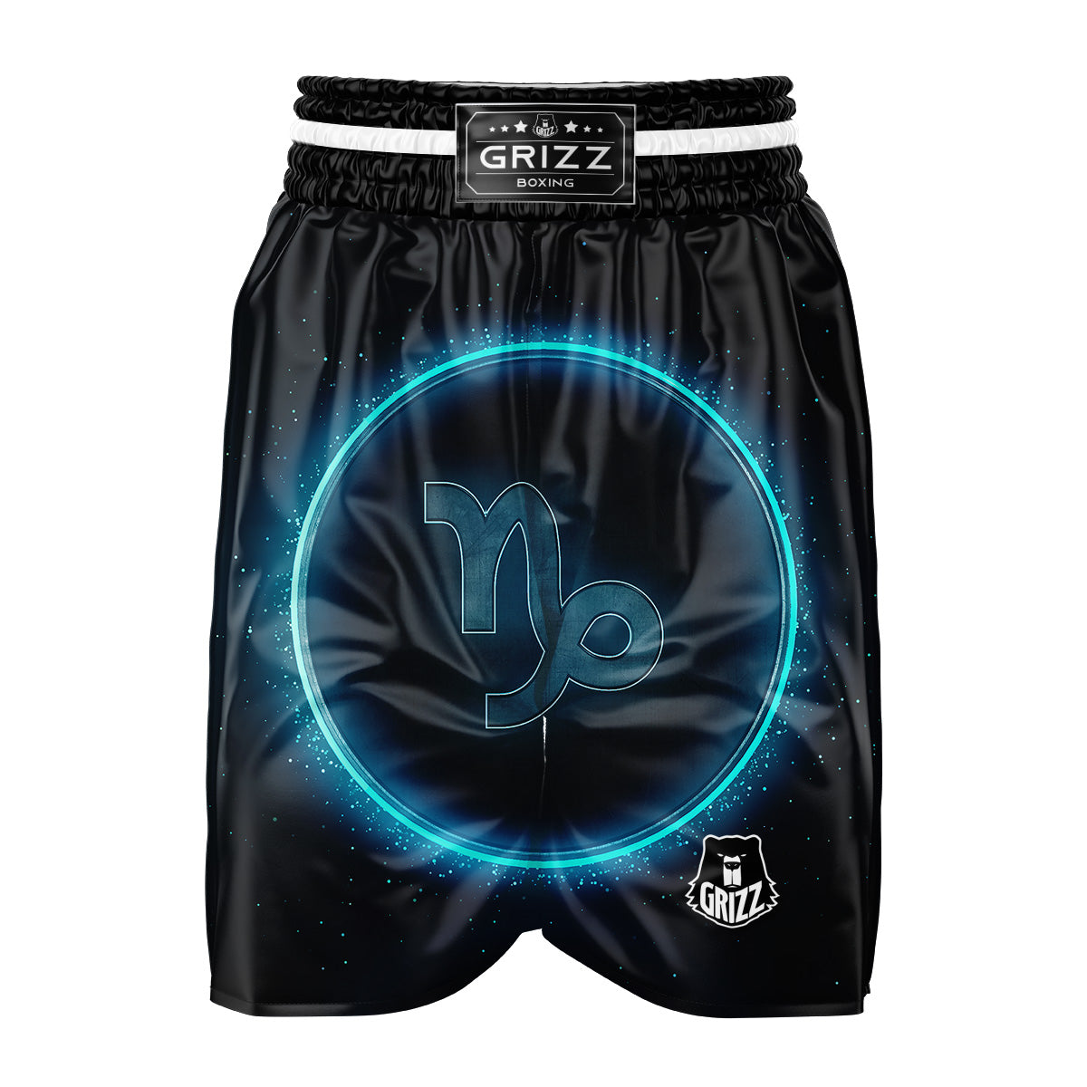 Zodiac Sign Blue Capricorn Print Boxing Shorts-grizzshop
