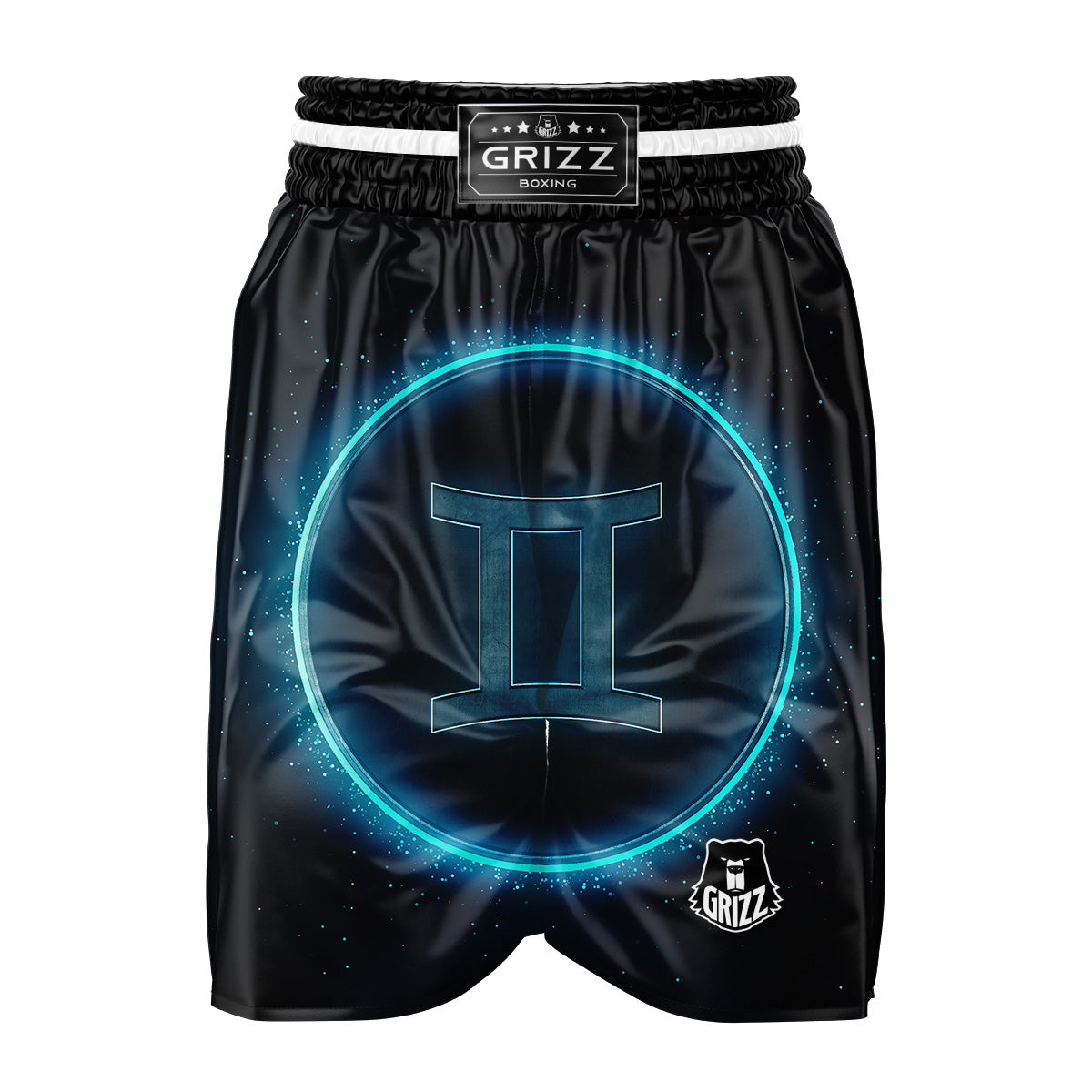 Zodiac Sign Blue Gemini Print Boxing Shorts-grizzshop