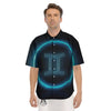 Zodiac Sign Blue Gemini Print Men's Short Sleeve Shirts-grizzshop