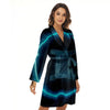 Zodiac Sign Blue Gemini Print Women's Robe-grizzshop