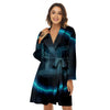 Zodiac Sign Blue Gemini Print Women's Robe-grizzshop