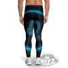 Zodiac Sign Blue Leo Print Men's Leggings-grizzshop