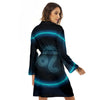 Zodiac Sign Blue Leo Print Women's Robe-grizzshop