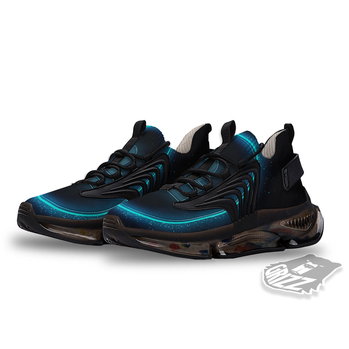 Zodiac Sign Blue Libra Print Black Gym Shoes-grizzshop