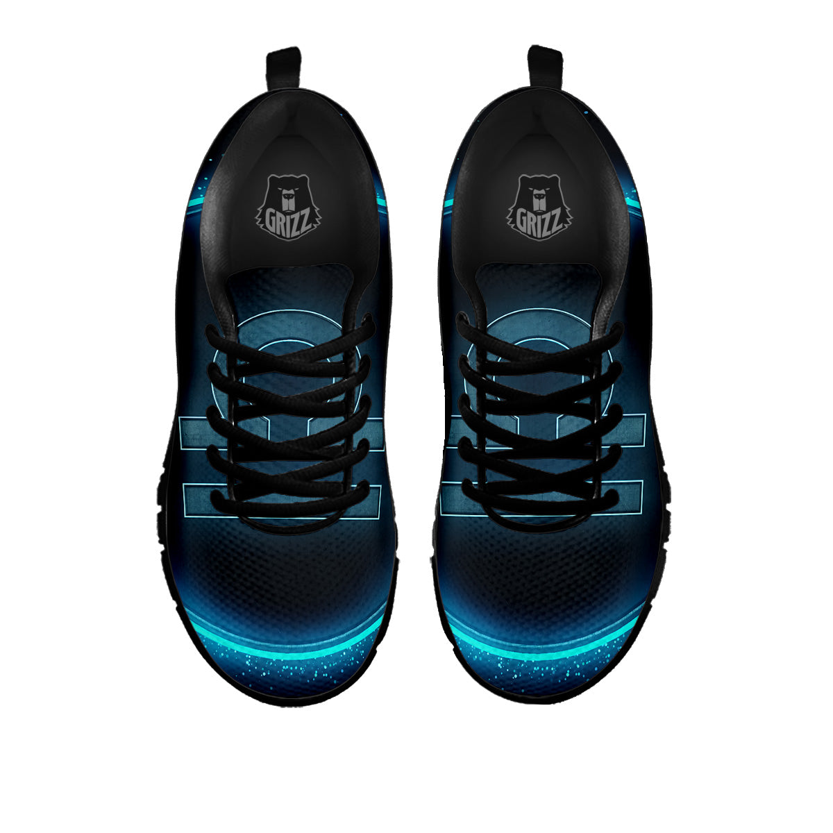 Zodiac Sign Blue Libra Print Black Sneaker-grizzshop