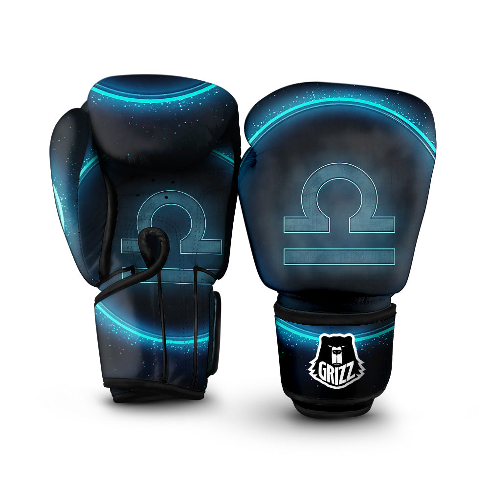 Zodiac Sign Blue Libra Print Boxing Gloves-grizzshop
