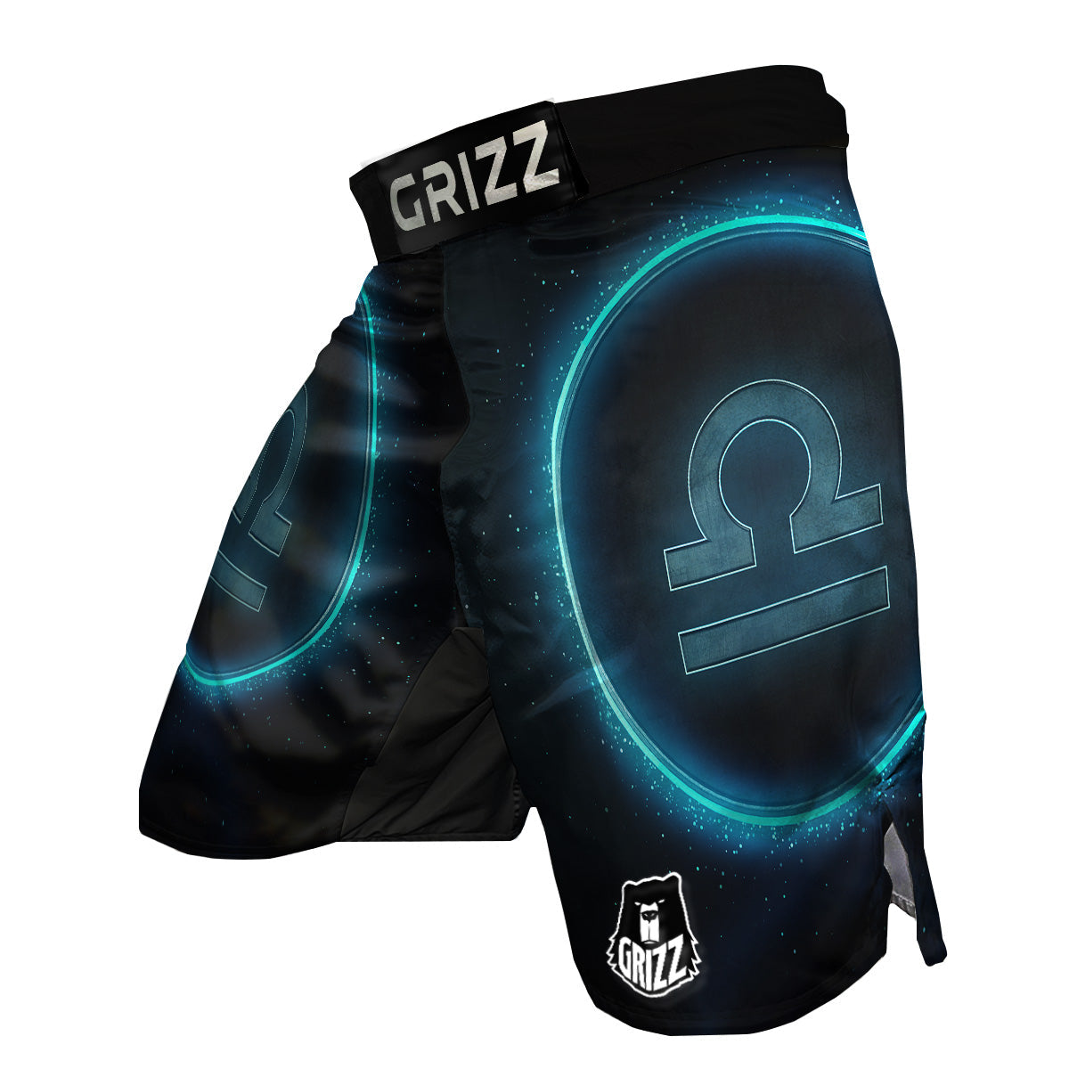 Zodiac Sign Blue Libra Print MMA Shorts-grizzshop