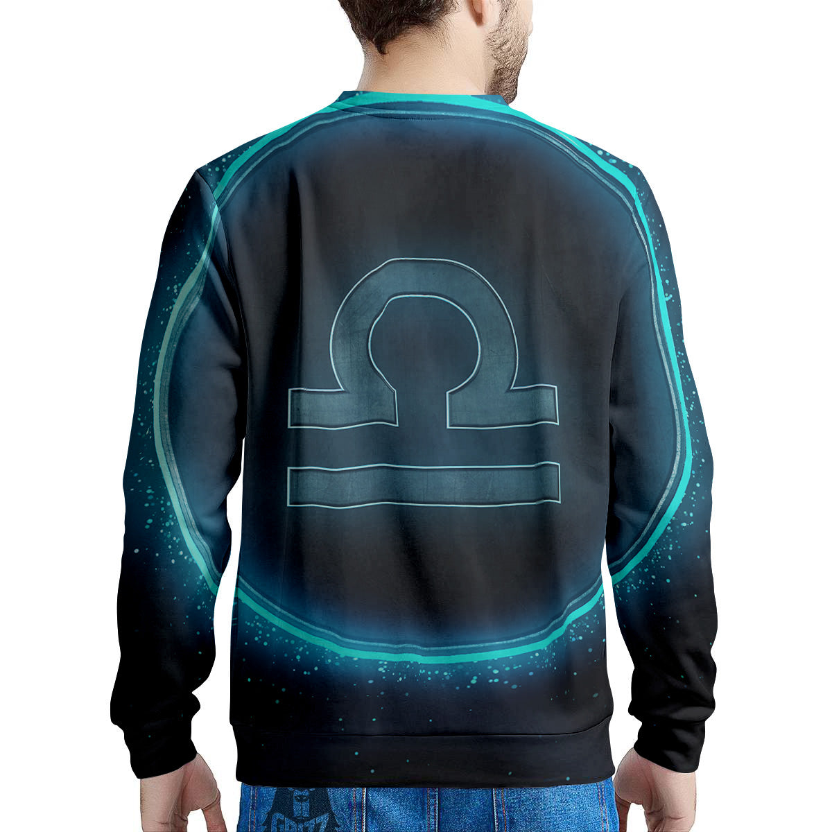 Zodiac Sign Blue Libra Print Men's Sweatshirt-grizzshop
