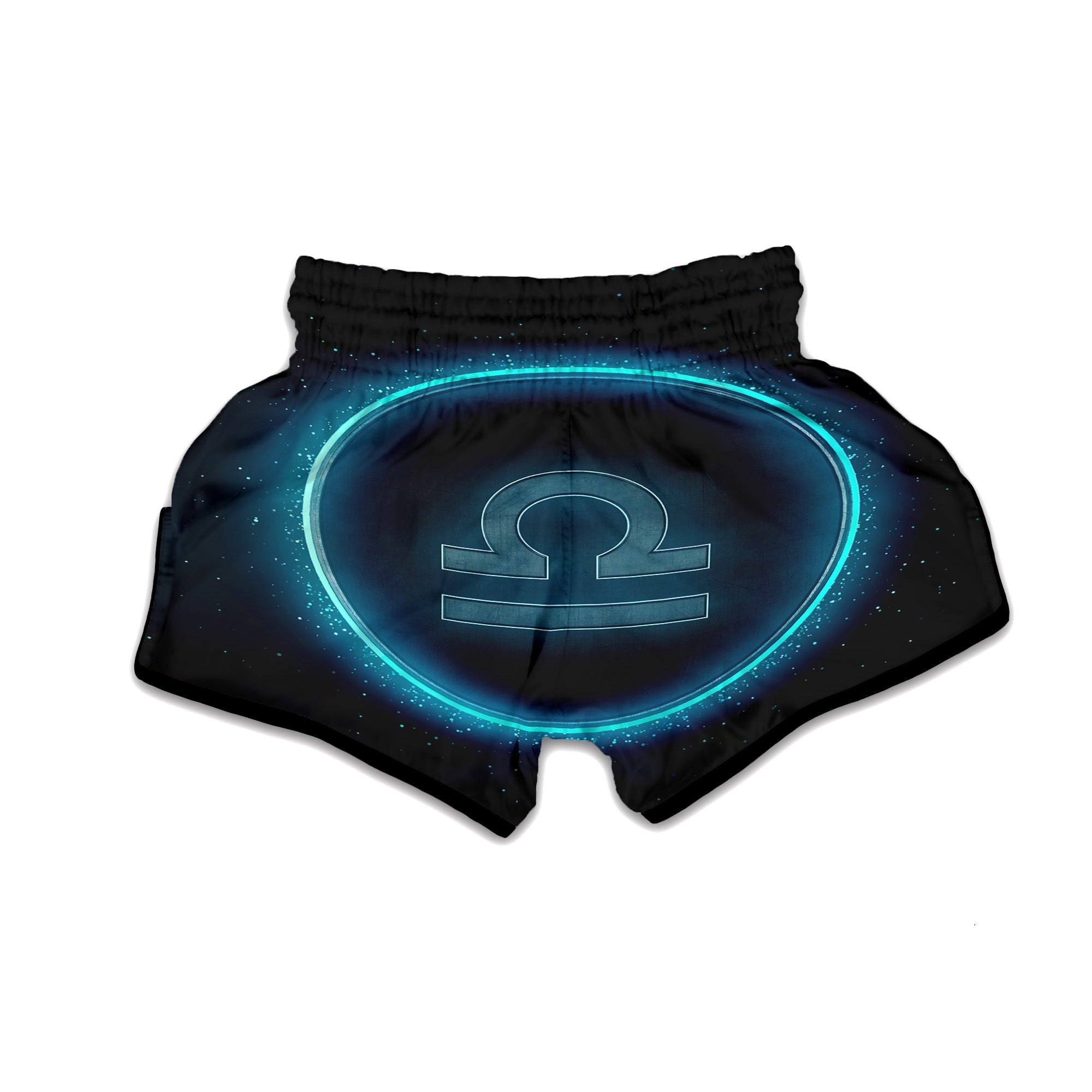 Zodiac Sign Blue Libra Print Muay Thai Boxing Shorts-grizzshop