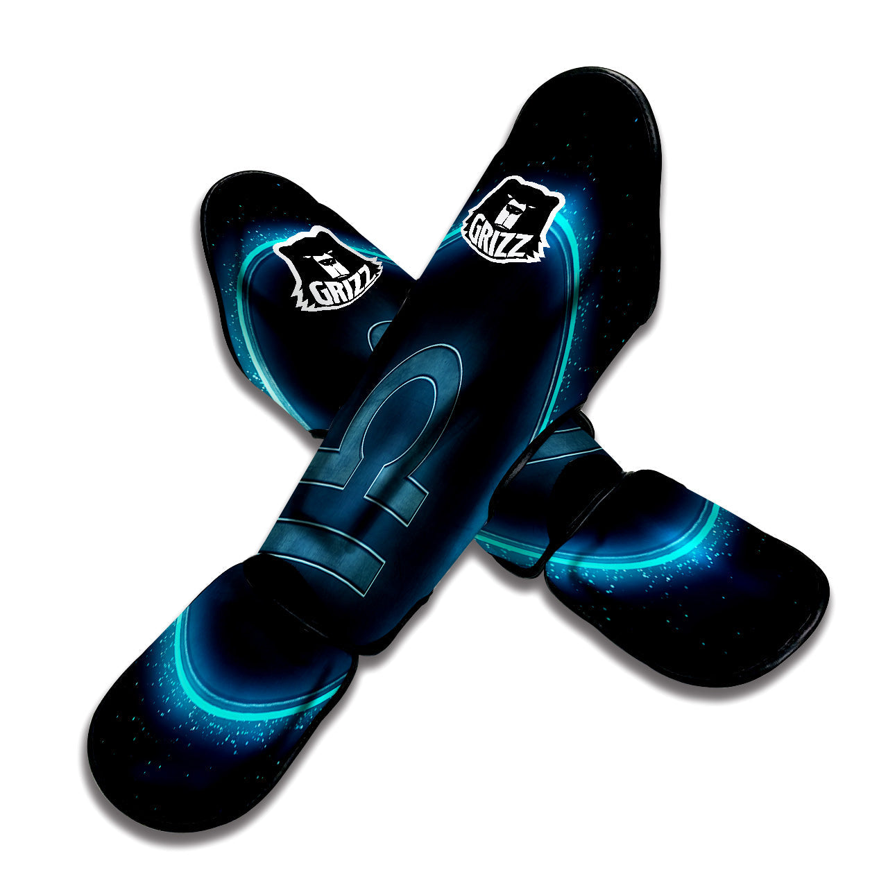 Zodiac Sign Blue Libra Print Muay Thai Shin Guards-grizzshop