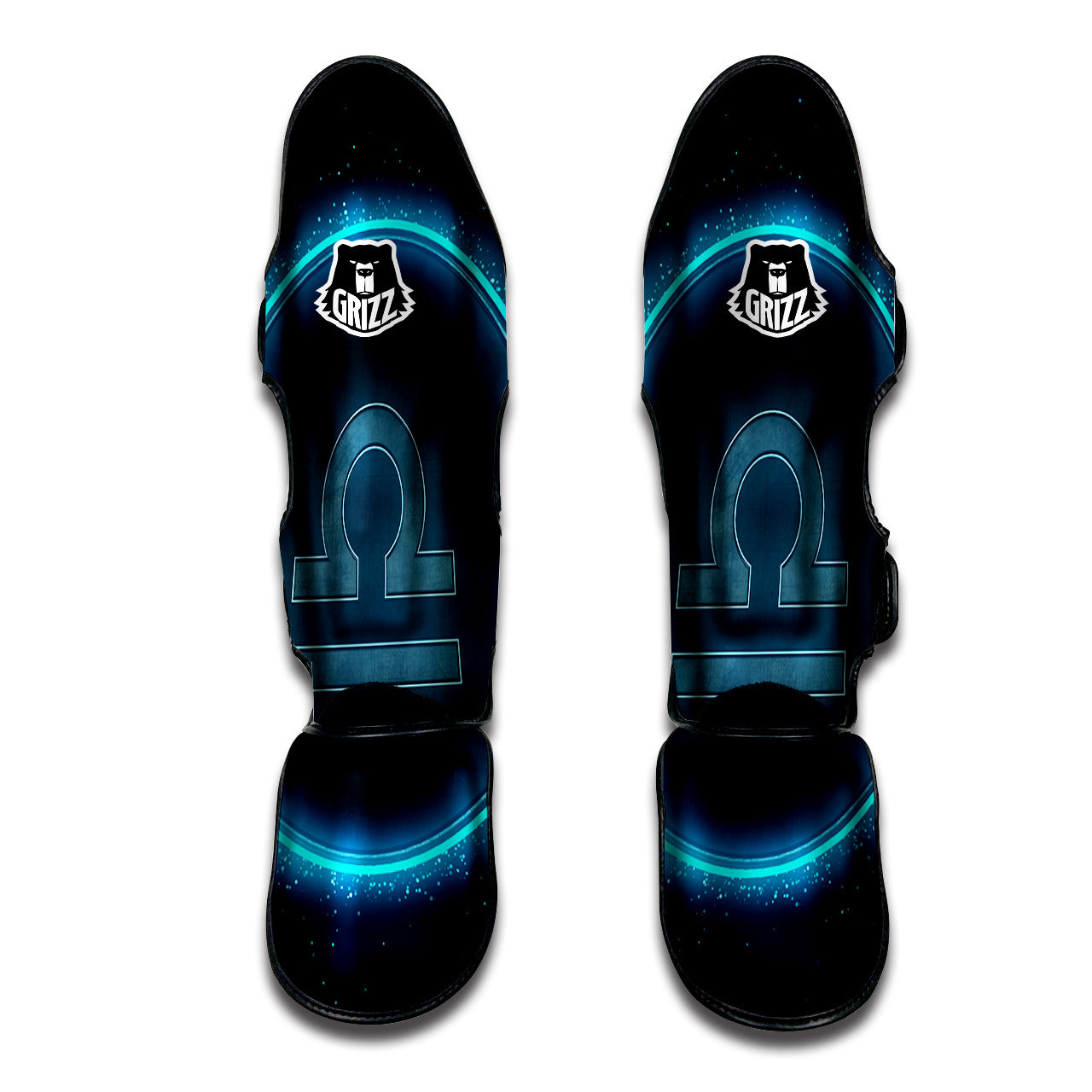 Zodiac Sign Blue Libra Print Muay Thai Shin Guards-grizzshop