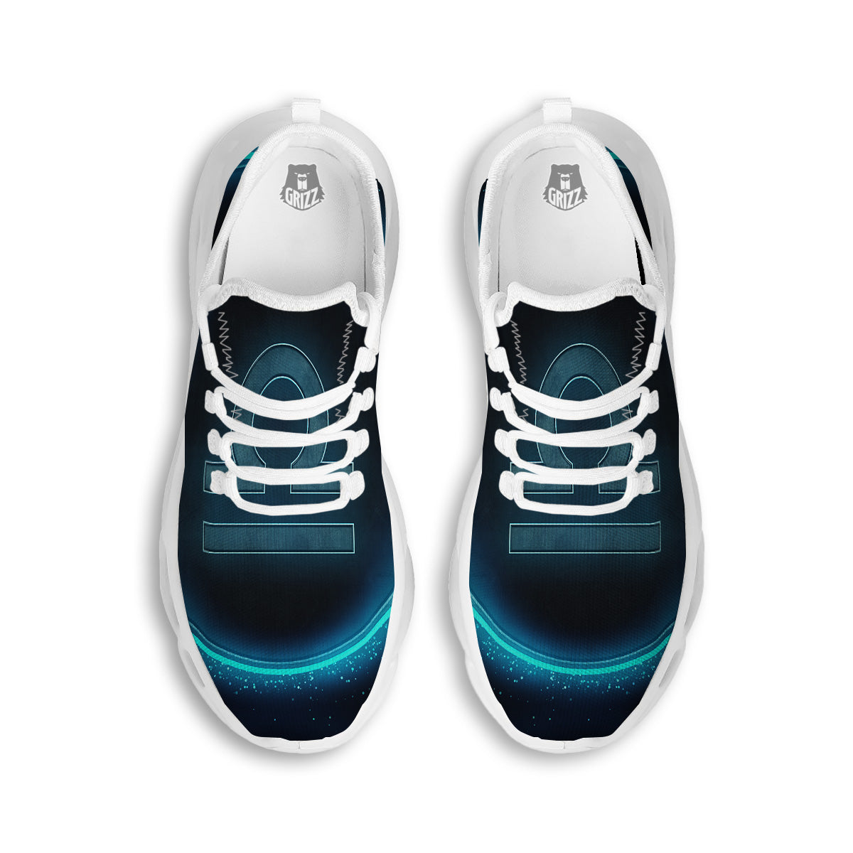Zodiac Sign Blue Libra Print White Running Shoes-grizzshop