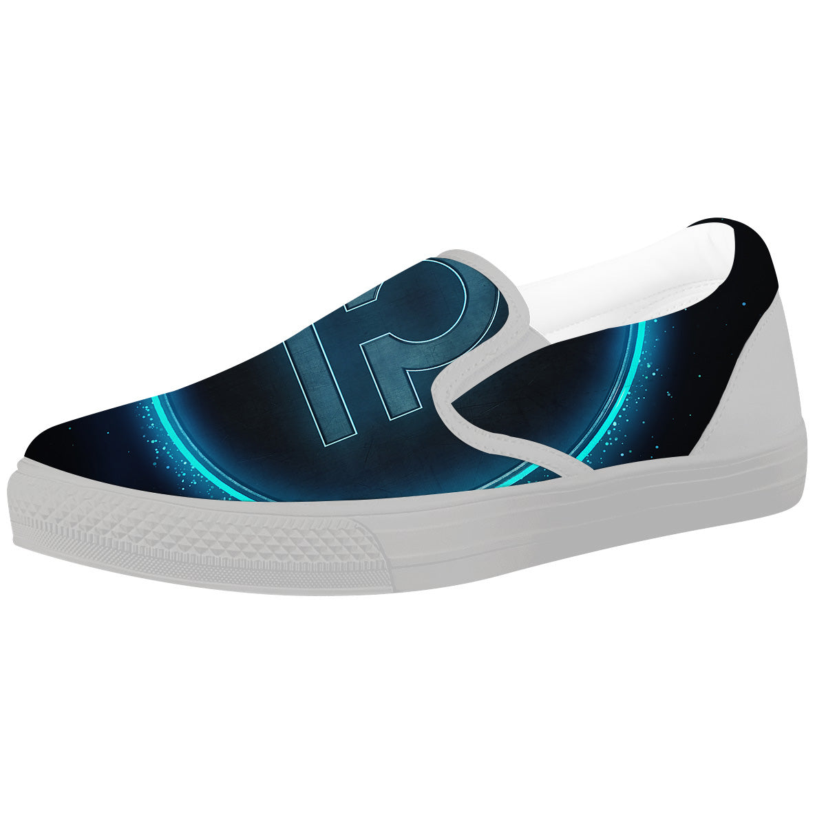 Zodiac Sign Blue Libra Print White Slip On Shoes-grizzshop