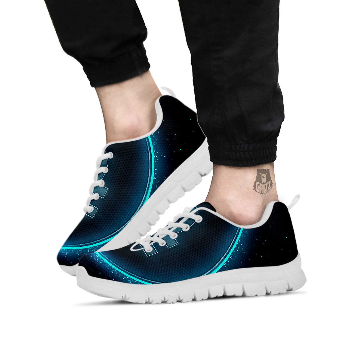 Zodiac Sign Blue Libra Print White Sneaker-grizzshop
